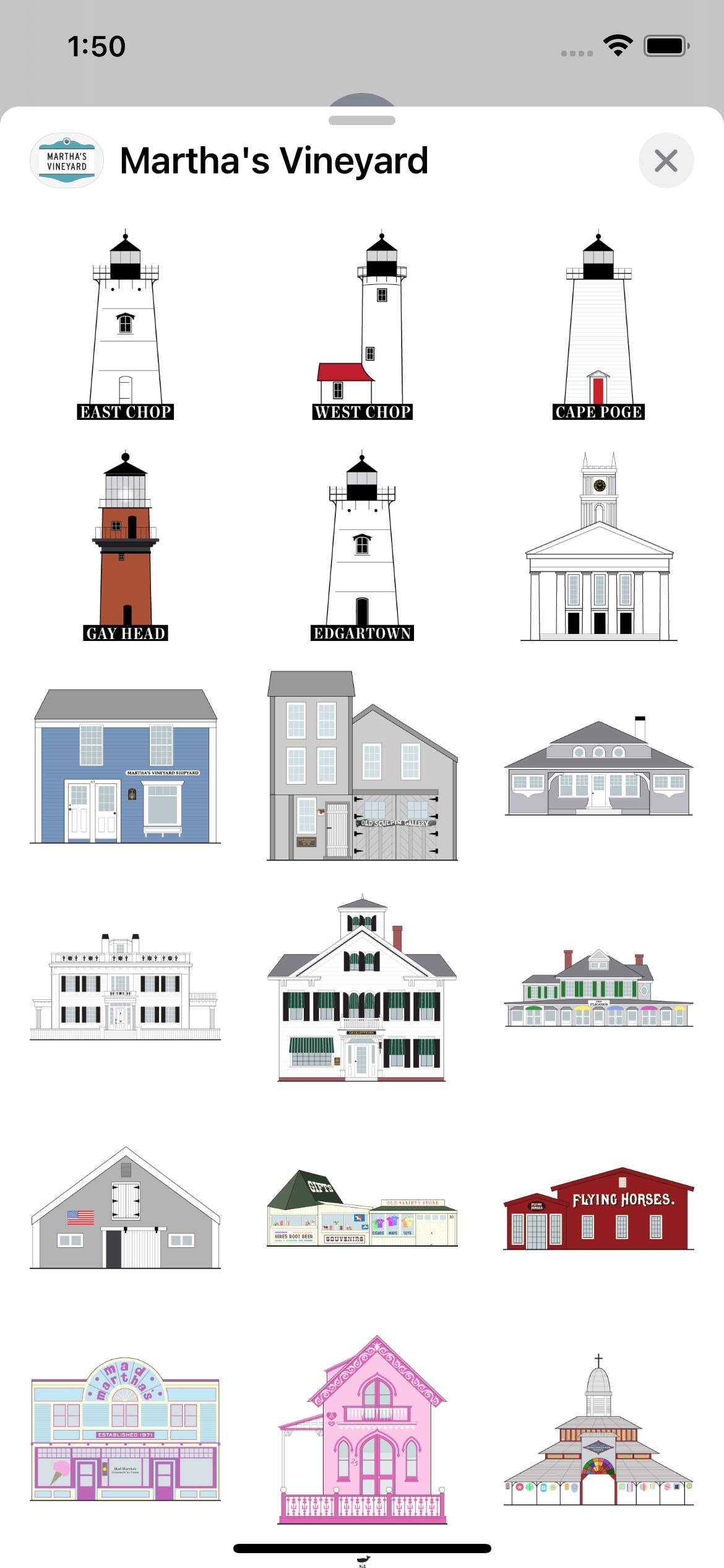 Marthas Vineyard Massachusetts Sticker Set of 2 State Pride Decals