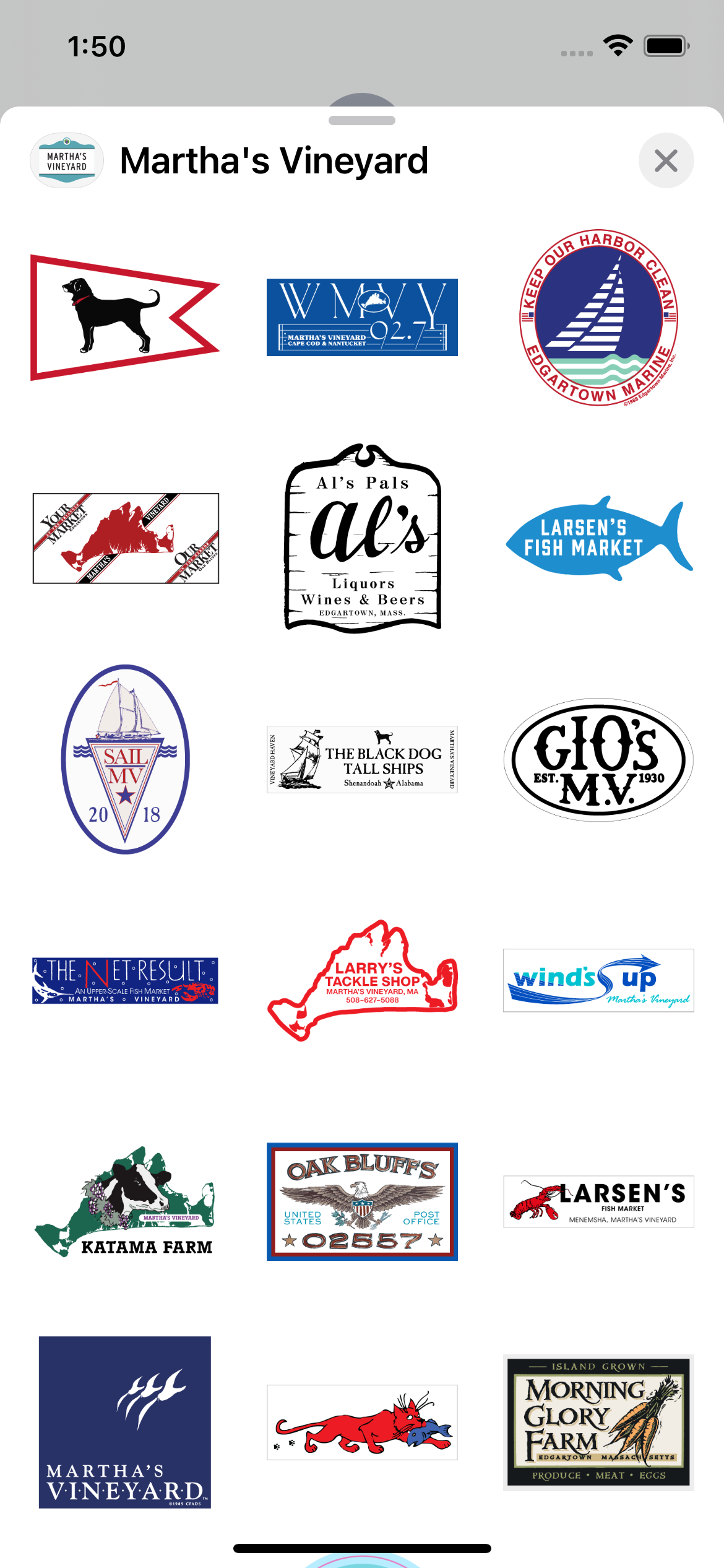 Screenshot for Martha's Vineyard iMessage Sticker Pack