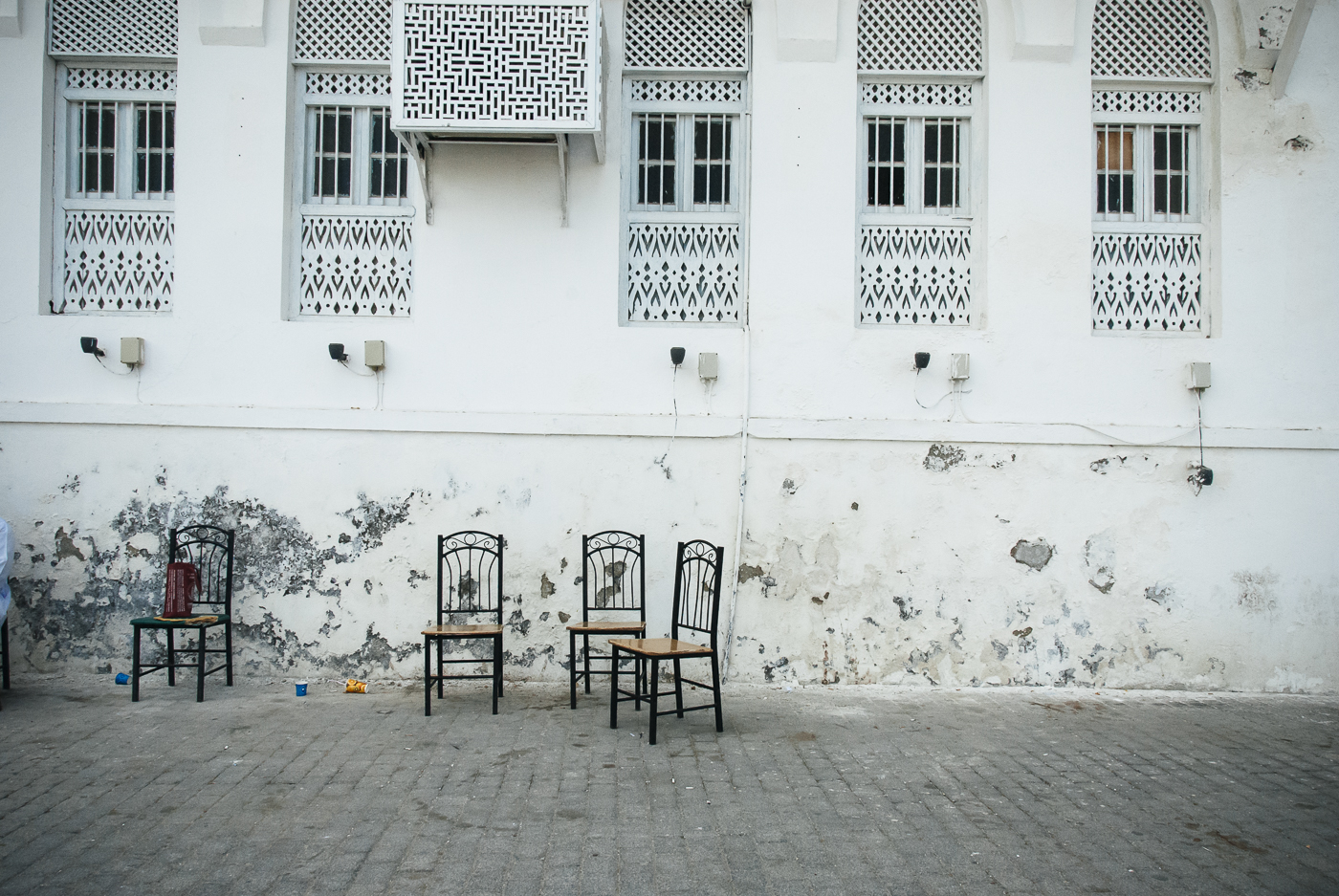 Mutrah, Oman empty chairs on street