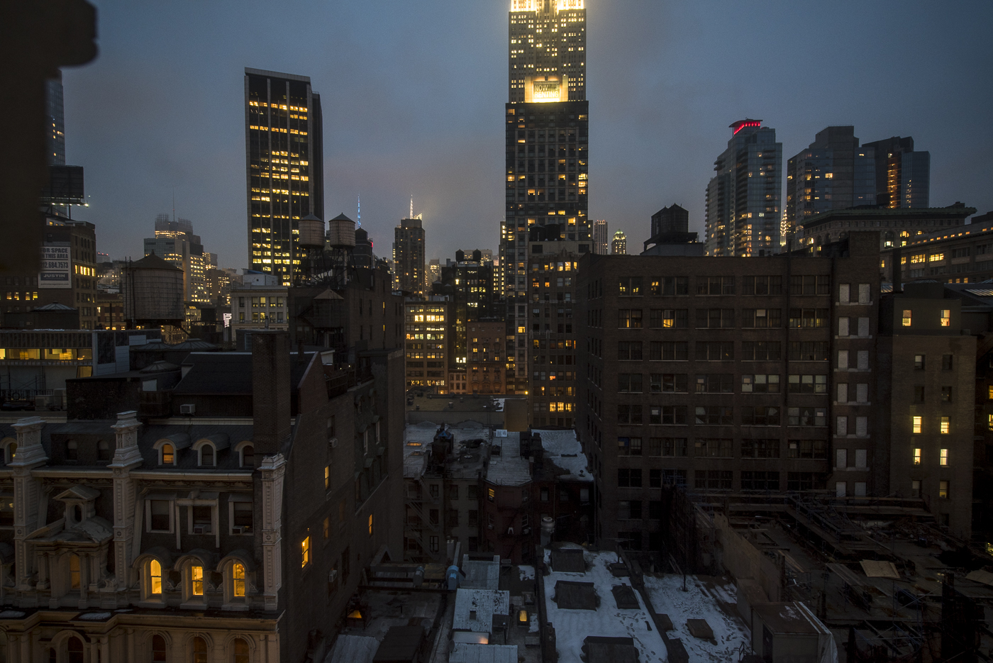 New York City dusk, Empire State Building, night